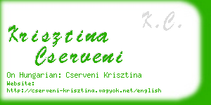 krisztina cserveni business card